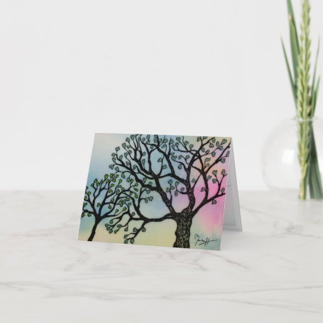 Mother's Love - Trees on Vellum and Watercolor Card (Front)