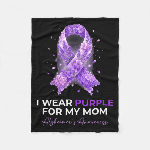 Mothers mama wear purple for mum alzheimer’s fleece blanket