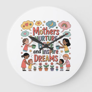 Mothers Nurture Hope And Inspire Dreams Large Clock