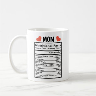 MOTHER'S NUTRITIONAL FACTS, GIFT FOR MOTHER'S DAY COFFEE MUG
