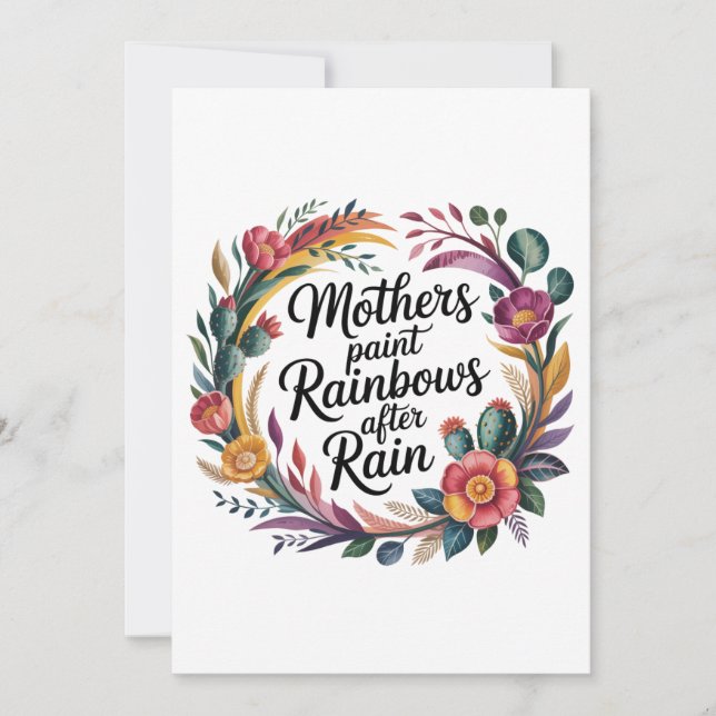 Mothers Paint Rainbows After Rain Invitation (Front)
