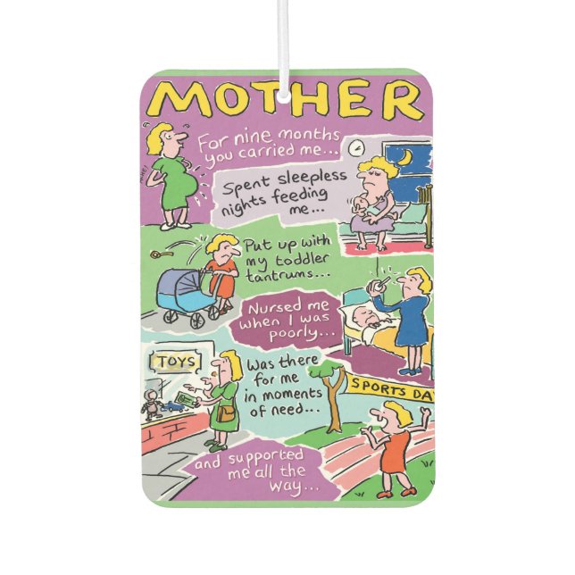 Mother's Personal Birthday Gift Car Air Freshener (Front)