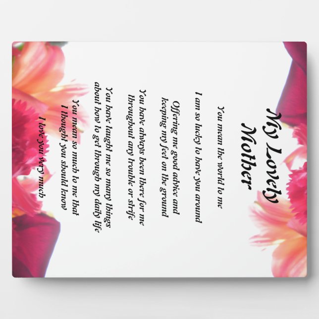 Mother's Poem Plaque (Front)