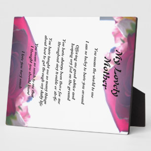 Mother's Poem Plaque