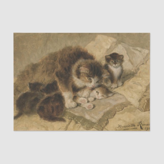 Mother's Pride by Henriette Ronner-Knip Tissue Paper (Front)