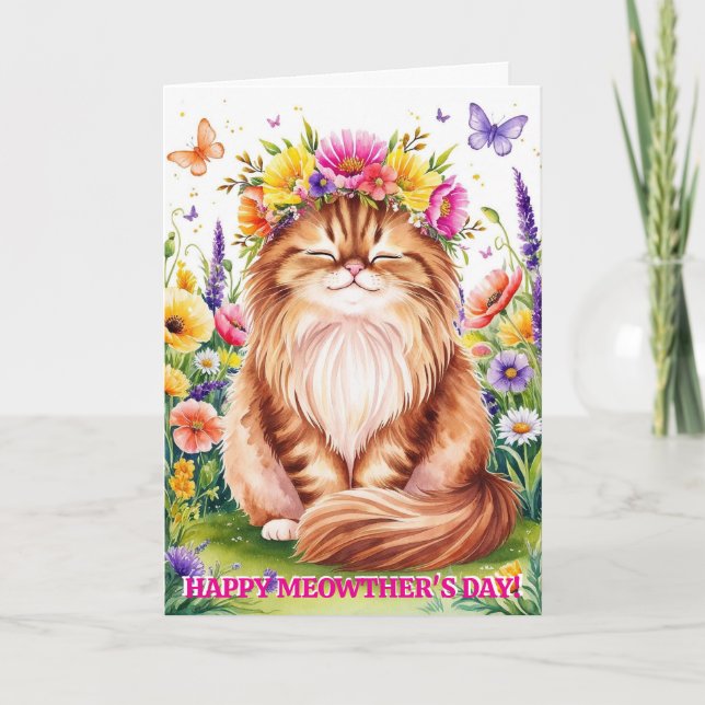 Mothers' s Day From Cat Funny Cute Card (Front)