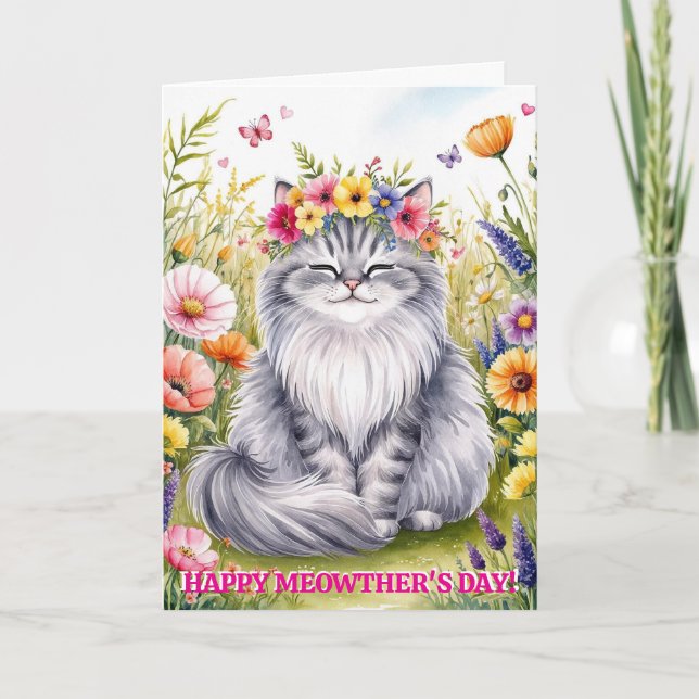 Mothers' s Day From Cat Funny Cute Card (Front)