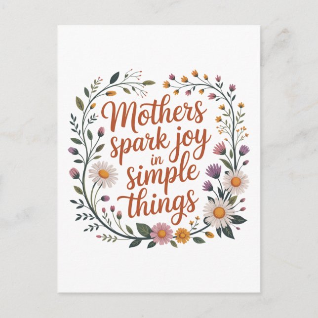 Mothers Spark Joy In Simple Things Invitation Postcard (Front)