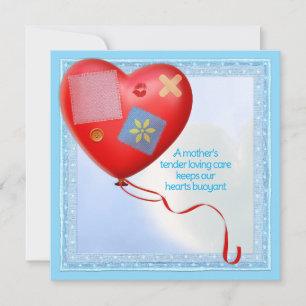 Mother's TLC Heart Balloon Card