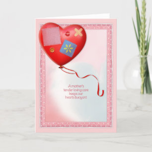 Mother's TLC Heart Balloon Thank You Card