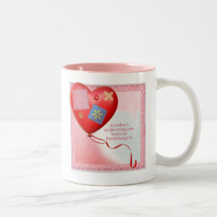 Mother's TLC Heart Balloon Two-Tone Coffee Mug