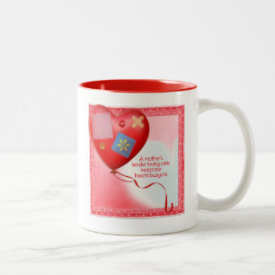 Mother's TLC Heart Balloon Two-Tone Coffee Mug