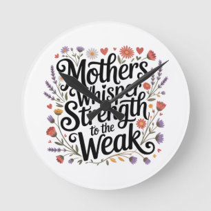 Mothers Whisper Strength To The Weak Round Clock