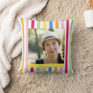 Mothers'day best mum ever modern colourful photo cushion
