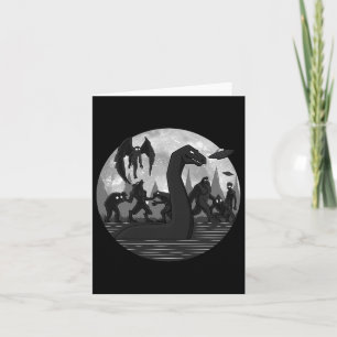 Mothman Bigfoot Loch Ness Monster Aliens Ufo Fun C Card