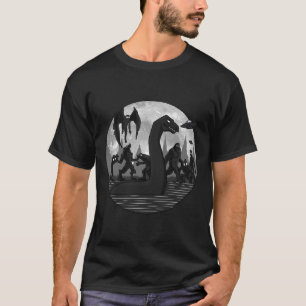 Mothman Bigfoot Loch Ness Monster Aliens Ufo Fun C T-Shirt