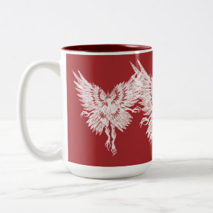 Mothman Blood Red Eyes Two-Tone Coffee Mug