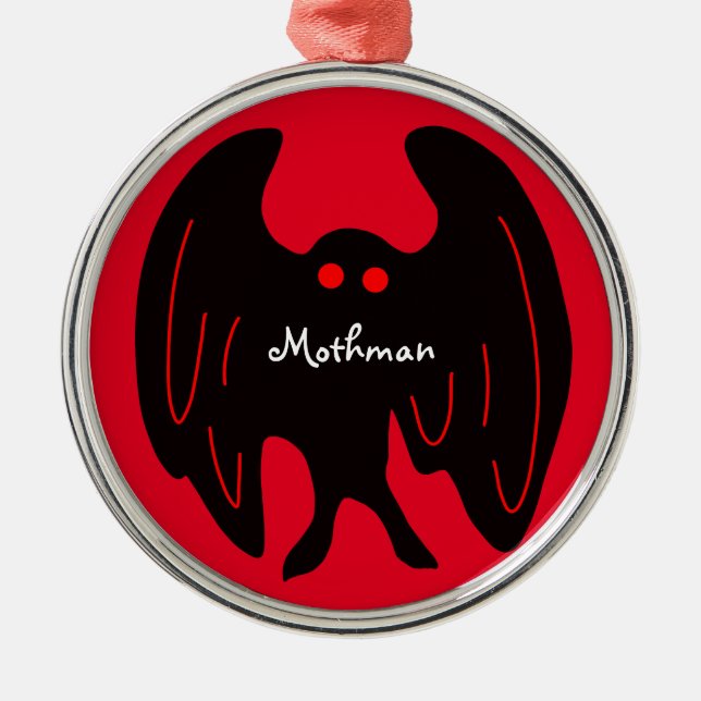 Mothman Christmas   Metal Tree Decoration (Front)