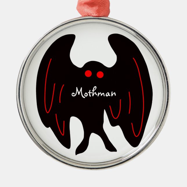 Mothman Christmas Metal Tree Decoration (Front)