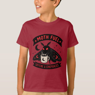 Mothman Coffee Moth Fuel Caffeine and Conspiracies T-Shirt