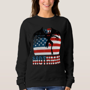 Mothman Cryptid 4th Of July American Flag Sweatshirt