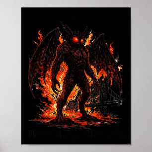 Mothman Cryptid Cryptozoology Point Pleasant West Poster