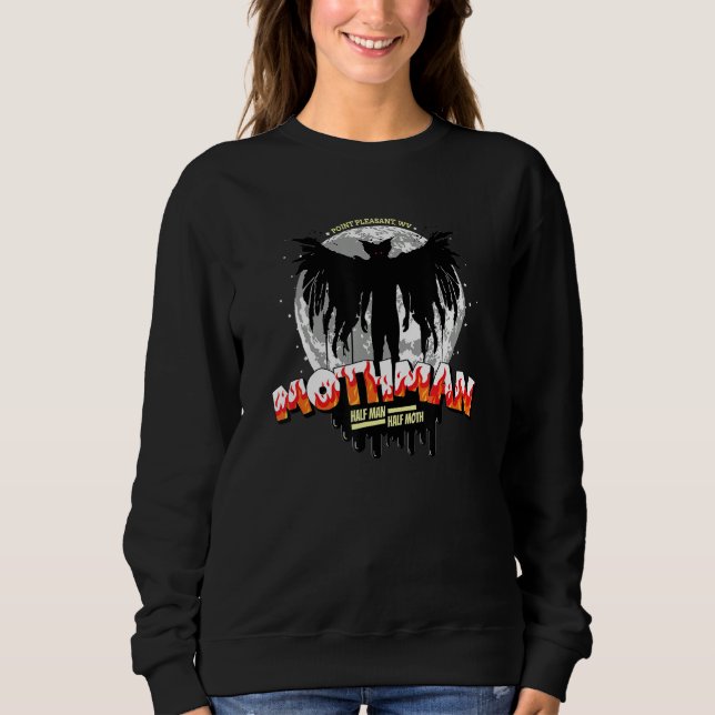 Mothman Cryptid Mysterious Being Spooky Graphic Sweatshirt (Front)