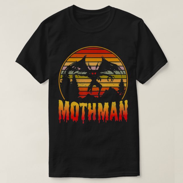 Mothman Cryptid Vintage Sunset  T-Shirt (Design Front)