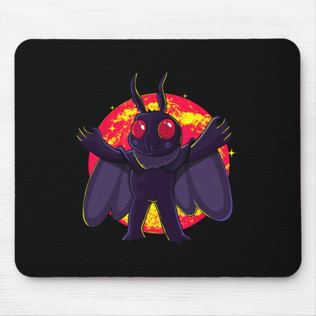 Mothman Cute Cryptid Creatures Point Pleasant WV R Mouse Mat (Front)