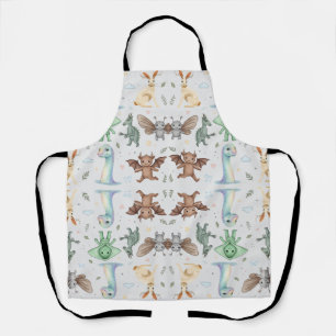 Mothman & Friends Cryptid Pattern Apron
