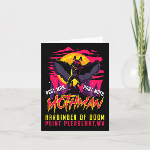 Mothman Fun Cryptid Harbinger Part Man Part Moth  Card
