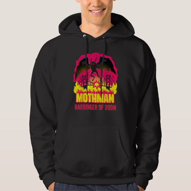 Mothman Harbinger Of Doom Folklore Creepy Cryptid  Hoodie (Front)