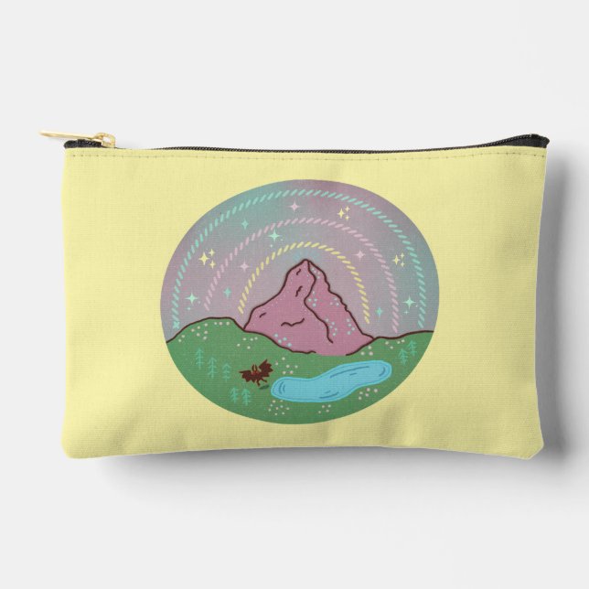 Mothman Home Planet | Cryptid Cosmic Folklore Art Accessory Pouch (Front)