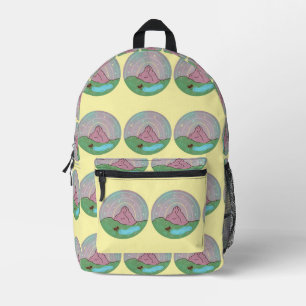 Mothman Home Planet   Cryptid Cosmic Folklore Art Printed Backpack