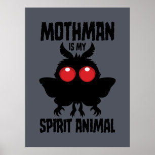 Mothman Is My Spirit Animal Silhouette Poster