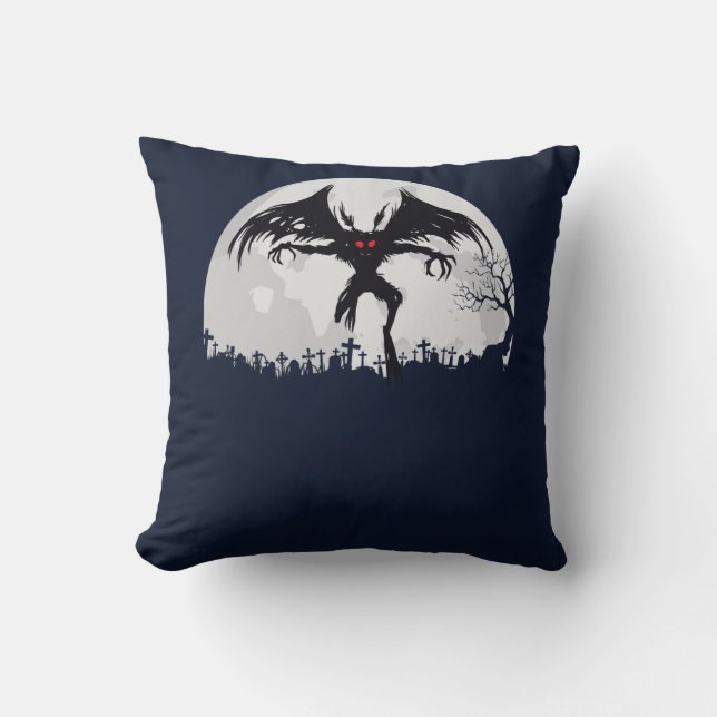 Mothman Moon Cryptid Point Pleasant Gift Cushion (Front)