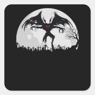 Mothman Moon Cryptid Point Pleasant Gift Square Sticker
