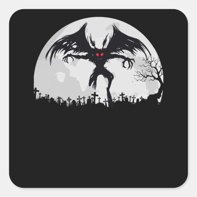 Mothman Moon Cryptid Point Pleasant Gift Square Sticker (Front)