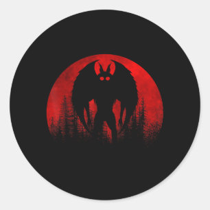 Mothman Moon _ Cryptozoology Cryptid for Men Women Classic Round Sticker