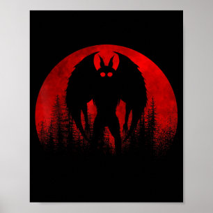 Mothman Moon _ Cryptozoology Cryptid for Men Women Poster