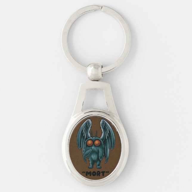 Mothman “Mort” Cryptid  Key Ring (Front)