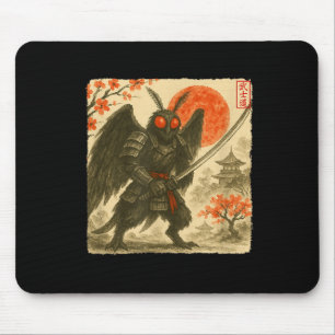 Mothman Samurai Japanese Warrior Costume Sumi-e Ar Mouse Mat