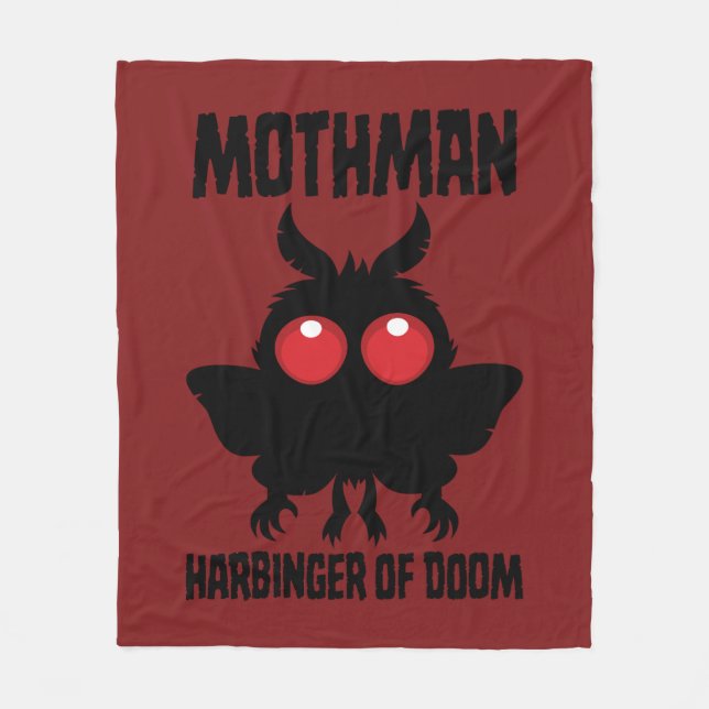 Mothman - Spooky Cute Harbinger Of Doom Fleece Blanket (Front)
