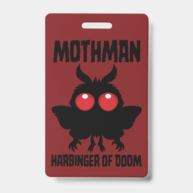 Mothman - Spooky Cute Harbinger Of Doom ID Badge (Front)