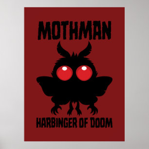 Mothman - Spooky Cute Harbinger Of Doom Poster