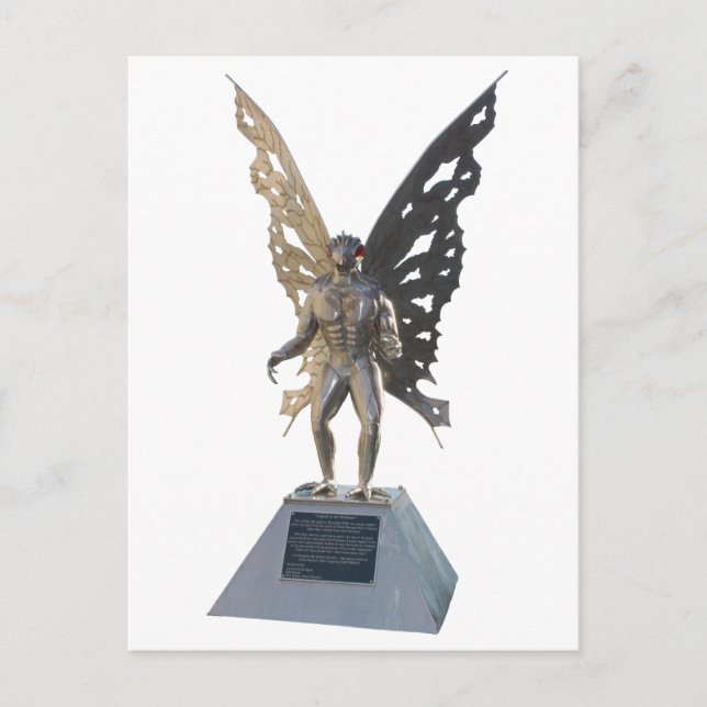 Mothman Statue from Point Pleasant West Virginia Postcard (Front)