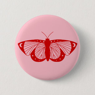Moths 6 Cm Round Badge