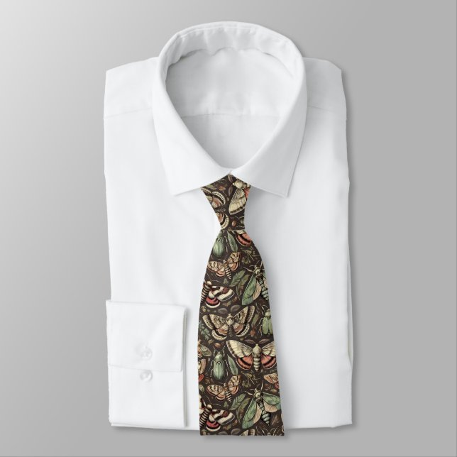 Moths and Bugs Tie | Unique Nature-Inspired  (Tied)