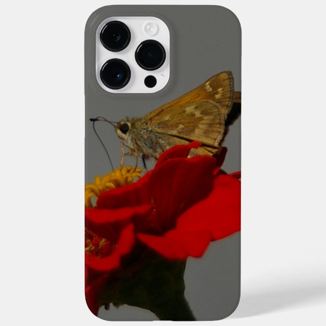 Moths and Red Zinnia Case-Mate iPhone Case (Back)