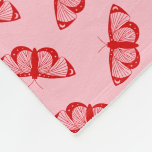 Moths Fleece Blanket (Corner)